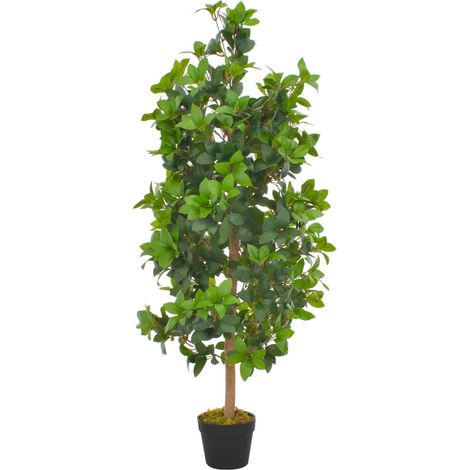 Pianta artificiale con vaso di alloro verde 120 cm decorazione interni DEC022024