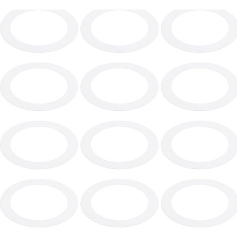 6.3 Inch ID Catch Rings, 8.58 Inch OD, 12 Pieces Metal Cover Recessed Light Trim for Ceiling Fixtures, Matte Finish White en Métal pour Couvrir la Garniture de Lumière Encastrée pour les Luminaires d (1/5)
