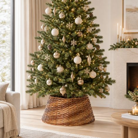 Copri base in vimini intrecciato, decorazione Natalizia per Albero di Natale -Ø 57 cm (1/5)