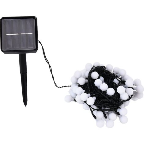 Lichterkette für den Außenbereich, wasserdichte Lichterkette, solarbetriebene farbige Lichterkette mit 100 LEDs, funkelnde Lichterkette für die Gartendekoration (warmes Licht) (1/5)