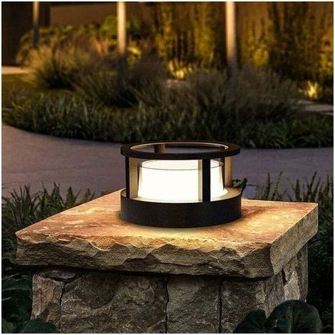 10cm Outdoor BALLSHOP Bollard Light, 7W LED Garden Lamp, IP65 Round Aluminum Path Light, Warm White, Black, for Terrace and Walkway (1/5)