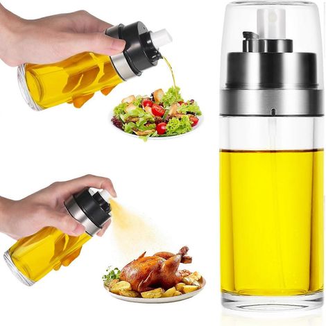 Flacon pulvérisateur rechargeable pour huile et huile d'olive, pour friteuses à air chaud, salades, barbecues et pour une application contrôlée d'assaisonnements en cuisine.-AquaForge (1/4)