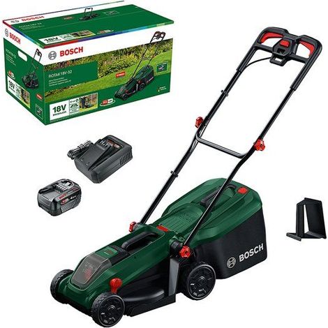Tondeuse électrique sans fil + batterie 4Ah + chargeur - Bosch - ROTAK18V-32 - 06008B9P00 - 18V - 32cm de coupe