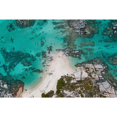 Tableau sur toile plage île Lavezzi 30x45 cm - Impression sur Toile Murale Décorative - Image imprimée en HD sur Toile - Toile sur Châssis en Bois FSC - Fabriqué en France (1/5)
