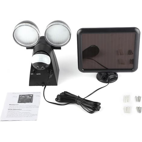 Lampada da esterno a energia solare con 120 LED, impermeabile, per cortile e giardino, con sensore di movimento. (1/5)