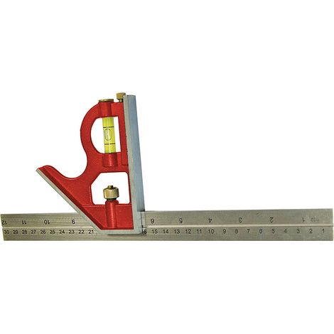 Faithfull 300mm (12-inch) Combination Square with Adjustable Head and Locking Mechanism FAICS300