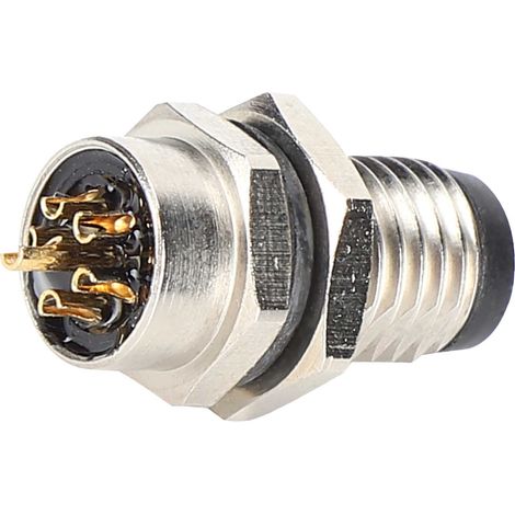 Connecteur Aviation M8 6 Broches Fiche Étanche IP67 Coque Laiton Nickelé pour Prise Mâle (1/5)