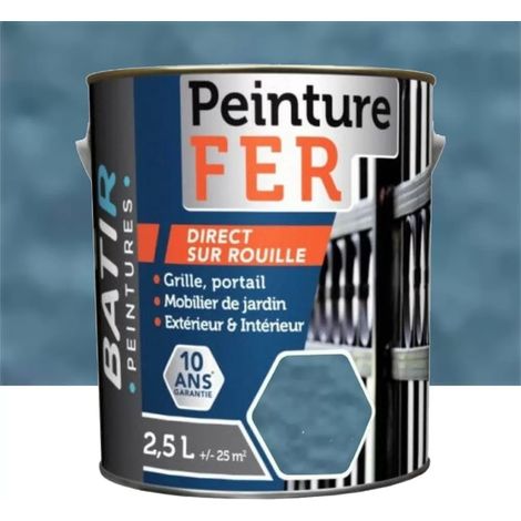 Peinture Fer BÂTIR Martelé Bleu M15 2,5 L (1/3)