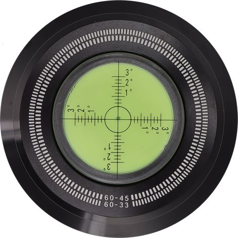 Stabilisateur de disque vinyle Monosaudio en alliage d'aluminium avec échelle stroboscopique et mise à niveau, noir. (1/5)