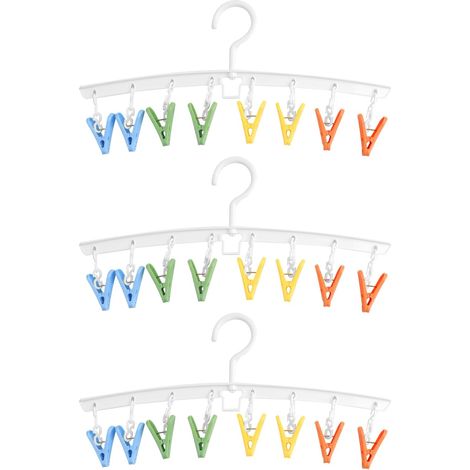 Lot de 3 séchoirs à chaussettes rotatifs pour chaussettes, sous-vêtements, vêtements de bébé et chapeaux (1/5)