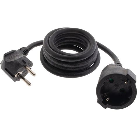 Rallonge Schuko HO5VV-F 3G1,5mm2 2m - noir - Zenitech (1/4)