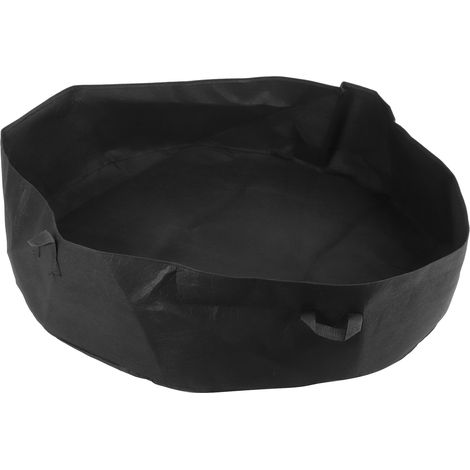 Sac de plantation rond avec poignée pour semis de légumes et potager, noir, 120 cm x 30 cm (1/5)