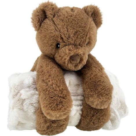 Amadeus Les Petits - Doudou Ourson brun et son plaid étoilé 90x75cm (1/4)