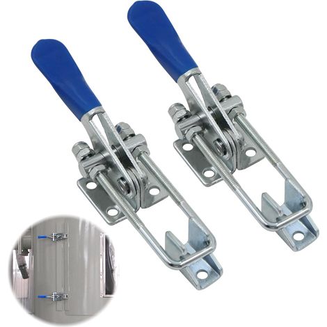 Serrage genouillère rapide Horizontal Toggle Clamp - 2 pièces Force de maintien Antidérapant Pince Outils main pour la soudure, fermeture caisse Fermeture levier Quick Fixture, à Bascule (1/5)
