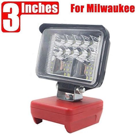 Lampe torche LED ZK20 pour voiture, projecteur électrique pour batterie Milwaukee M18 Li-ion 18V, contrôle de luminosité (haut/bas), 3 pouces, 18 LED (1/5)