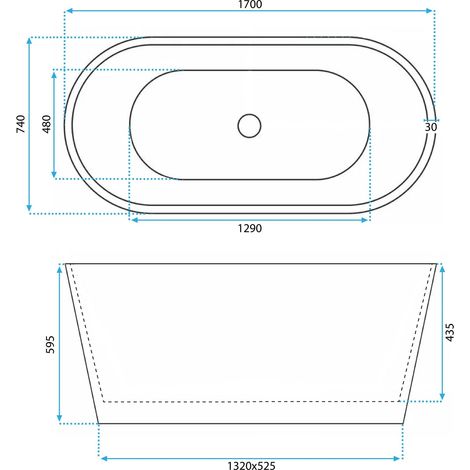 Vasca Da Bagno Freestanding In Acrilico Rea Ofelia 170 Copritappo nero (1/5)