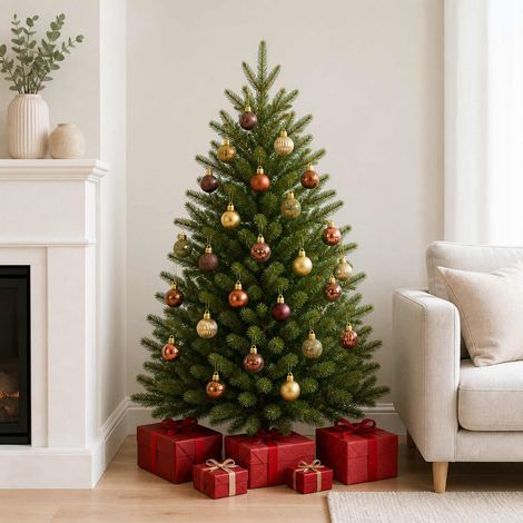vidaXL Ensemble de boules de Noël 150 pc Marron et or 3 cm Polystyrène (1/5)