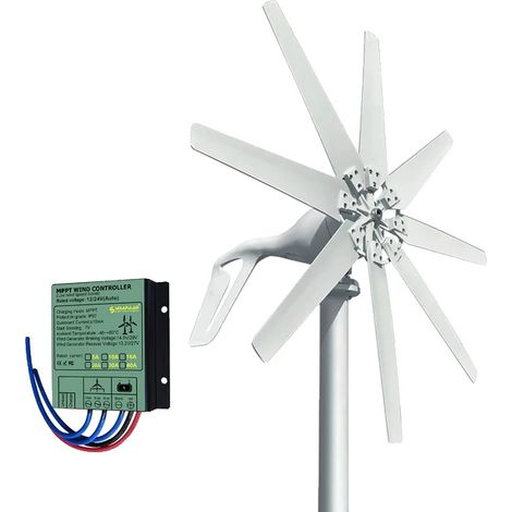 Générateur éolien, contrôleur hybride MPPT, éolienne horizontale de 1000W petite taille, 48V, Avec contrôleur gratuit, 1000W