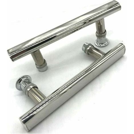 2 maniglie cromate per porta doccia, interasse 145 mm (1/3)