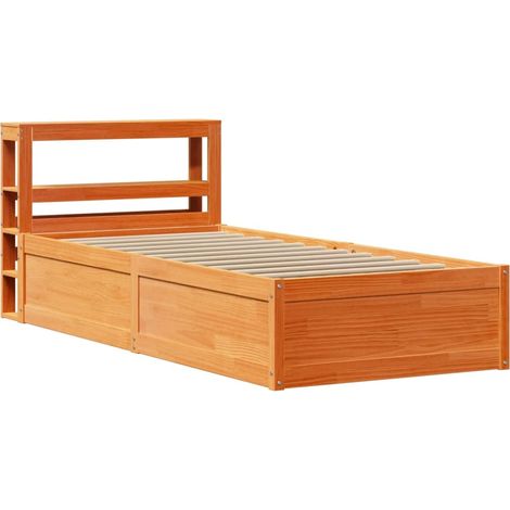 Maison Exclusive - Estructura cama con cabecero madera pino marró