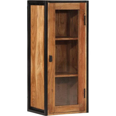 Bad-Wandschrank 40x30x90 cm Massivholz Akazie und Eisen