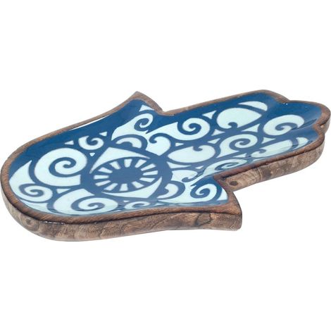 Signes Grimalt Plato Decoracion  Plato Mano Fátima / Bandejas Azul 21x31x3cm 22738