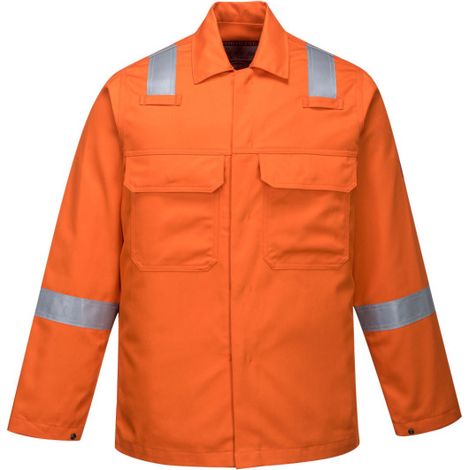 Chaqueta de protección Bizweld Iona, resistente a la llama, con cintas reflectantes BZ13 S Naranja