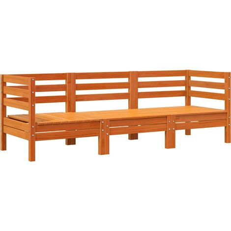 Maison Exclusive - Gartensofa 3-Sitzer Wachsbraun Massivholz Kief (1/5)