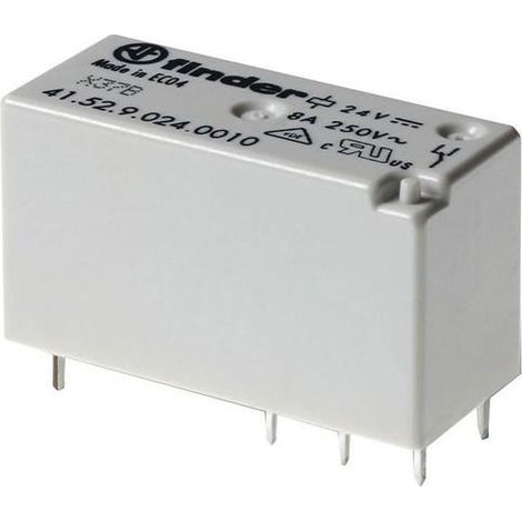 Relais circuit imprimé bas profil 2RT 8A 230V AC AgNi FINDER 415282300000