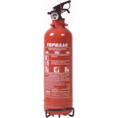 Pulverfeuerlöscher ABC nach BDS EN 3 mit Halter – 1 kg Pulver