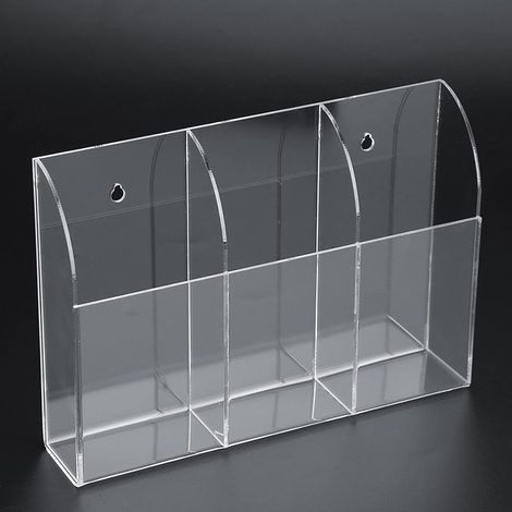 Support de télécommande en acrylique transparent, fixation murale, support de télécommande pour table de chevet, organisateur multimédia pratique, boîte de rangement (1/5)