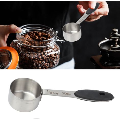 Cuillère doseuse en acier inoxydable, cuillère doseuse pour café en grains (30 ml), cuillère doseuse pour lait en poudre, cuillère à café (1/5)