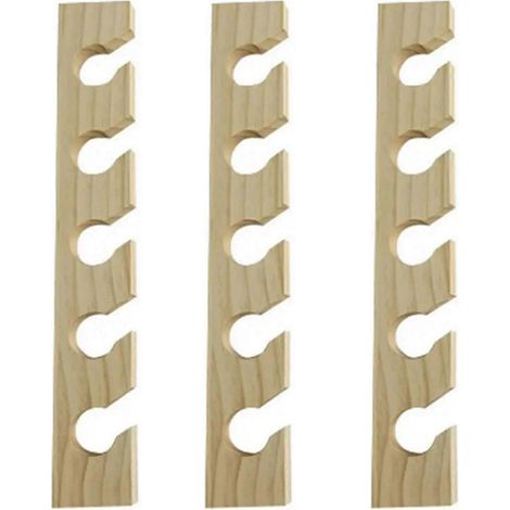 Lot de 3 porte-chapeaux en bois pour casquettes de baseball, décoration intérieure, rangement gain de place avec étagère, couleur bois. (1/4)