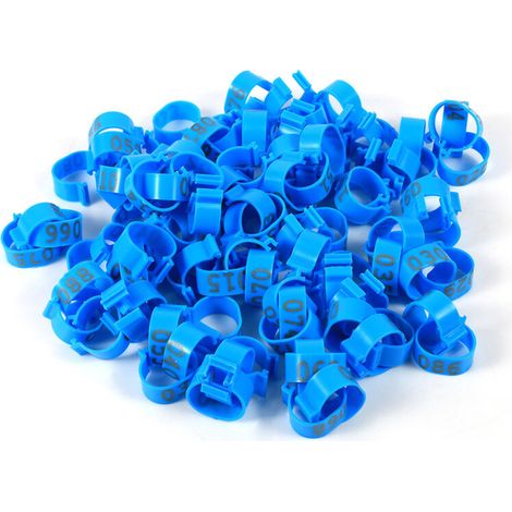 KIMISS Anneaux de Jambe de Poulet de 1,6 Cm de Diamètre Intérieur, étiquettes Numérotées en Instant 001-100 - 100 Pack, Identification de la Volaille et Facile à Utiliser (Rouge) (Green) (Blue) (1/3)