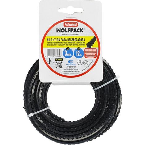 Hilo Nylon / Aluminio Dentadado Cuadrado Profesional Ø 3,0 mm. (Rollo 12 metros) (1/5)