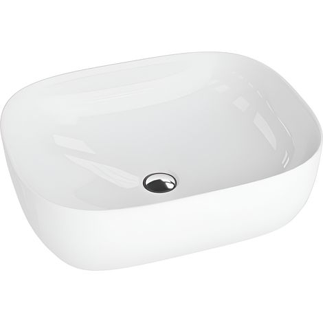 Vasque à poser LAVITA Vasque à poser élégante et compacteProduit en porcelaine de haute qualité rectangulaire 49x39,5x15 cm  Blanc brillant