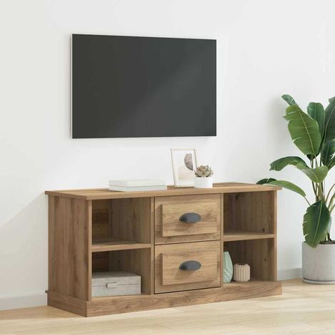 vidaXL Mobile TV con cassetto Rovere artigianale 99,5 x 35,5 x 48