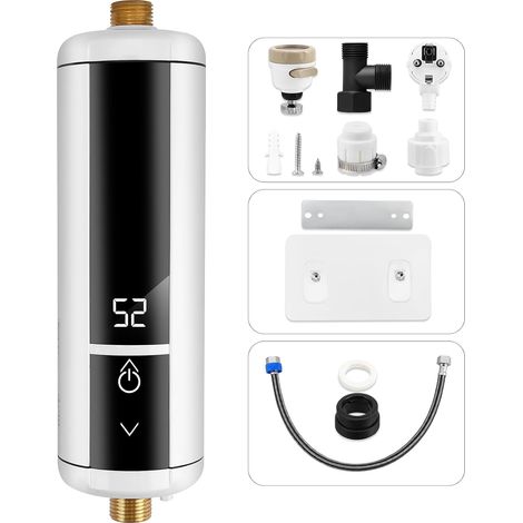 Mini instant water heater 220V 3500W with temperature display - Compact instant water heater for use under the sink, in the kitchen or bathroom - With temperature display (1/5)