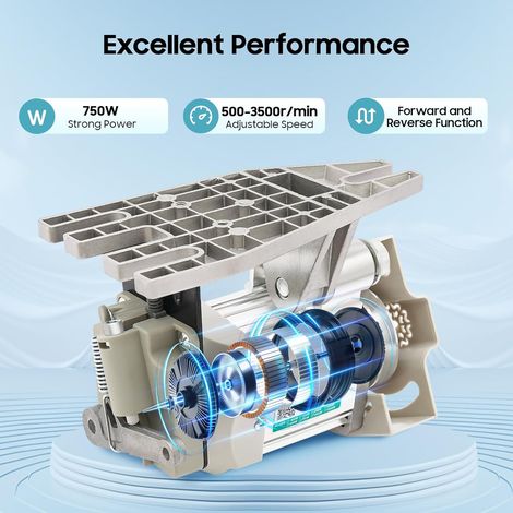 Elektrischer Nähmaschinenmotor, 220V 750W Industrieller Nähmaschinenmotor, 500-3500rpm, Servo Motor für Industrienähmaschinen Bürstenloser Energiesparende Stumm Silent-Servomotor (1/5)