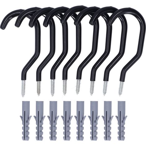 Kit de 8 crochets muraux pour vélo, outils et rangement, idéal pour le jardin, le garage ou le plafond. (1/5)
