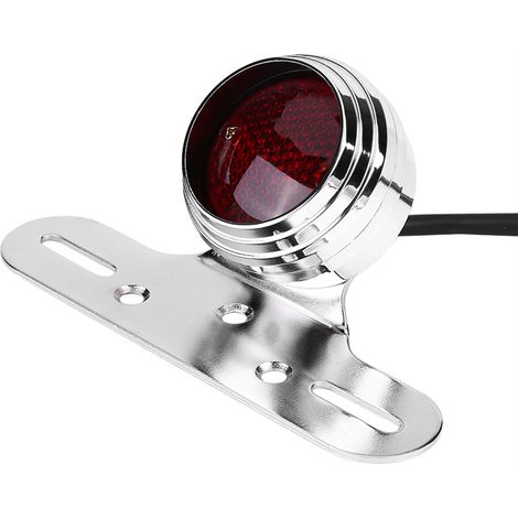 Ampoules rouges pour feux arrière et feux stop de motos, compatibles avec le modèle Chopper Bobber argenté. (1/5)