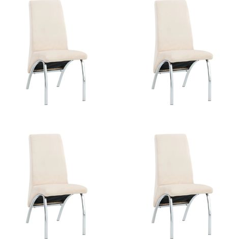 Lot de 4 Chaises Fate chrome et velours Beige (1/4)