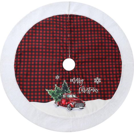 Jupe de sapin à carreaux de 122 cm / 48 pouces - Décorations de sapin de Noël (1/5)