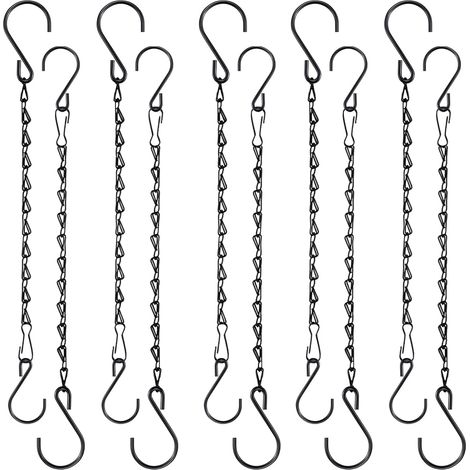 Catena per cesti appesi, 10 pezzi di catena appesa, catena per vasi di fiori con gancio a clip, catena appesa per fioriere, mangiatoie, ornamenti, lanterne