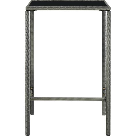 Maison Exclusive - Garten-Bartisch Grau 70x70x110 cm Poly Rattan