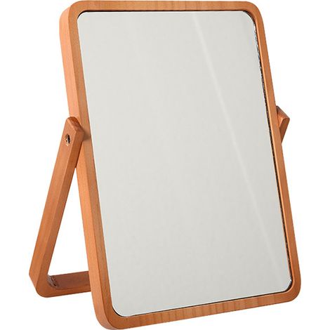 Miroir de bureau en bois - miroir rectangulaire mural - Miroir de bureau - Salon - Chambre