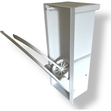 Porte-brosse WC encastré à carreler – Finition invisible – Compatible tous types de carreaux – Nettoyage facile avec réceptacle amovible