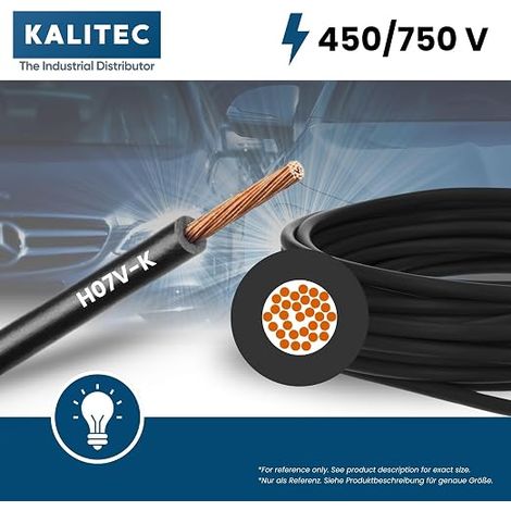 Cable H07V-K 10 mm² Black, Flexible Electric Wire Stranded (1/4)