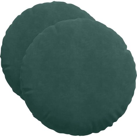 Maison Exclusive - Sitzkissen 2 pcs Dunkelgrün Ø50 x 19 cm Samt