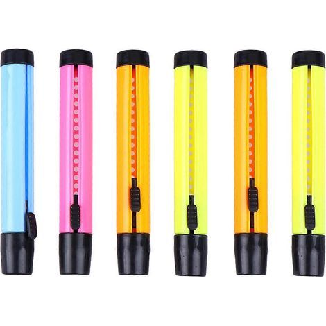 Lot de 6 porte-craies colorés, réglables, en plastique écologique, pour le rangement des craies dans l'enseignement (couleur aléatoire)-10.8X1.5CM (1/4)